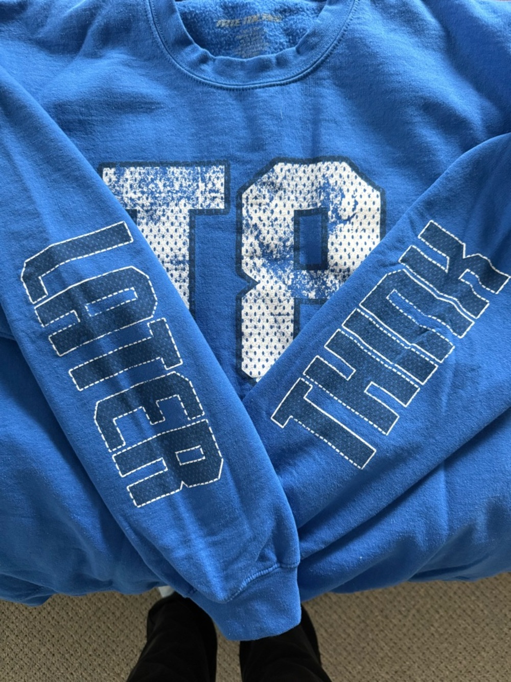 Tate McRae - Think Later- Blue Graphic Sweatshirt